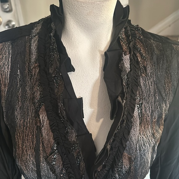 True Vintage Alberto Makali Button Down Blouse Size M - Picture 2 of 3